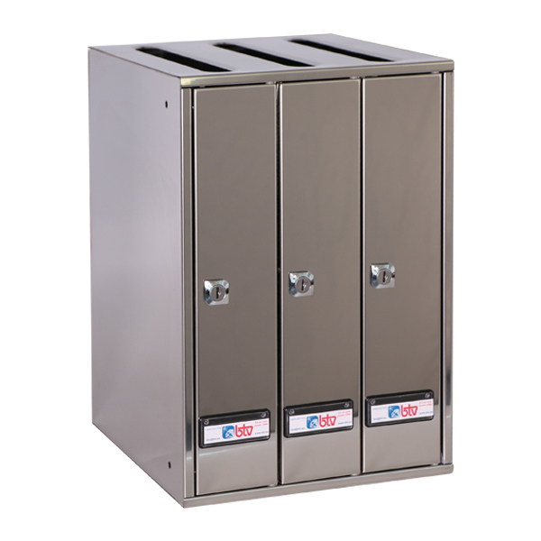 BUZON PRISMA SUPERIOR G3 CUERPO NEGRO PUERTA INOX SATINADO
